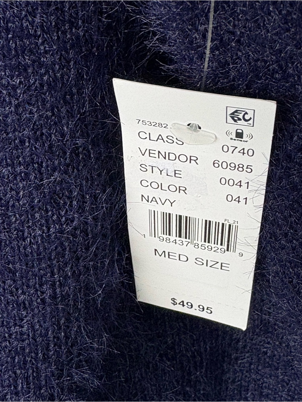 NWT Beverly and Beck Ida Off-The-Shoulder Navy Sweater Size Medium HOCO - Picture 7 of 7